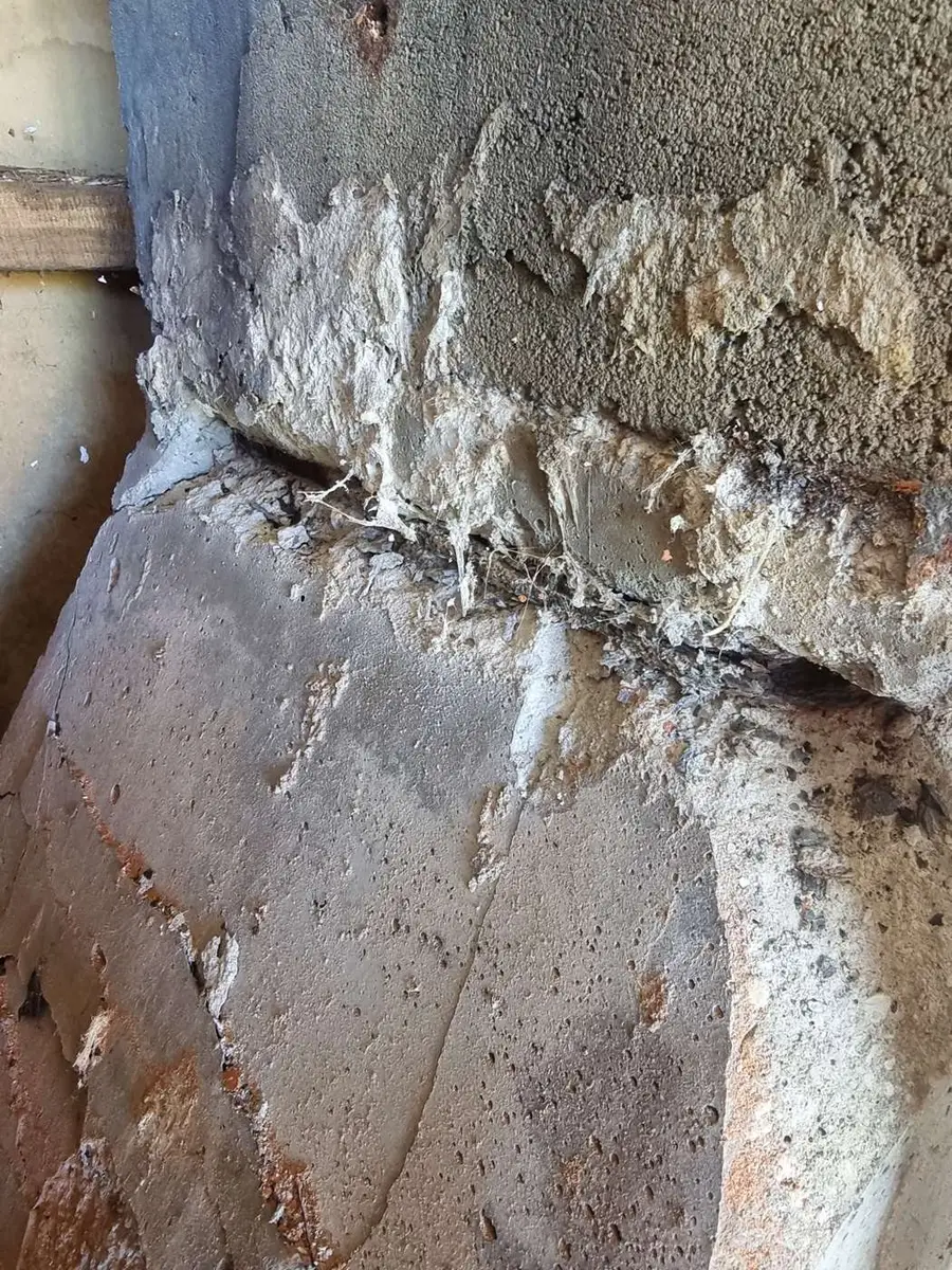 Close-up of asbestos-containing material