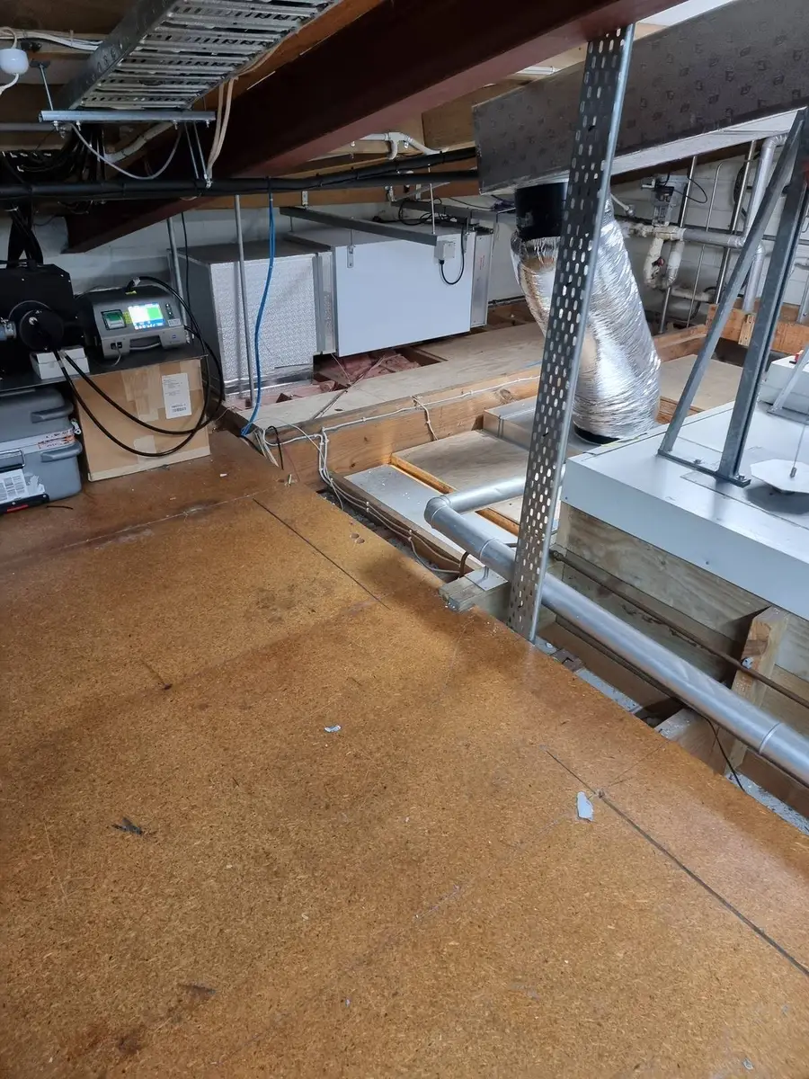 Ceiling plant deck during asbestos decontamination