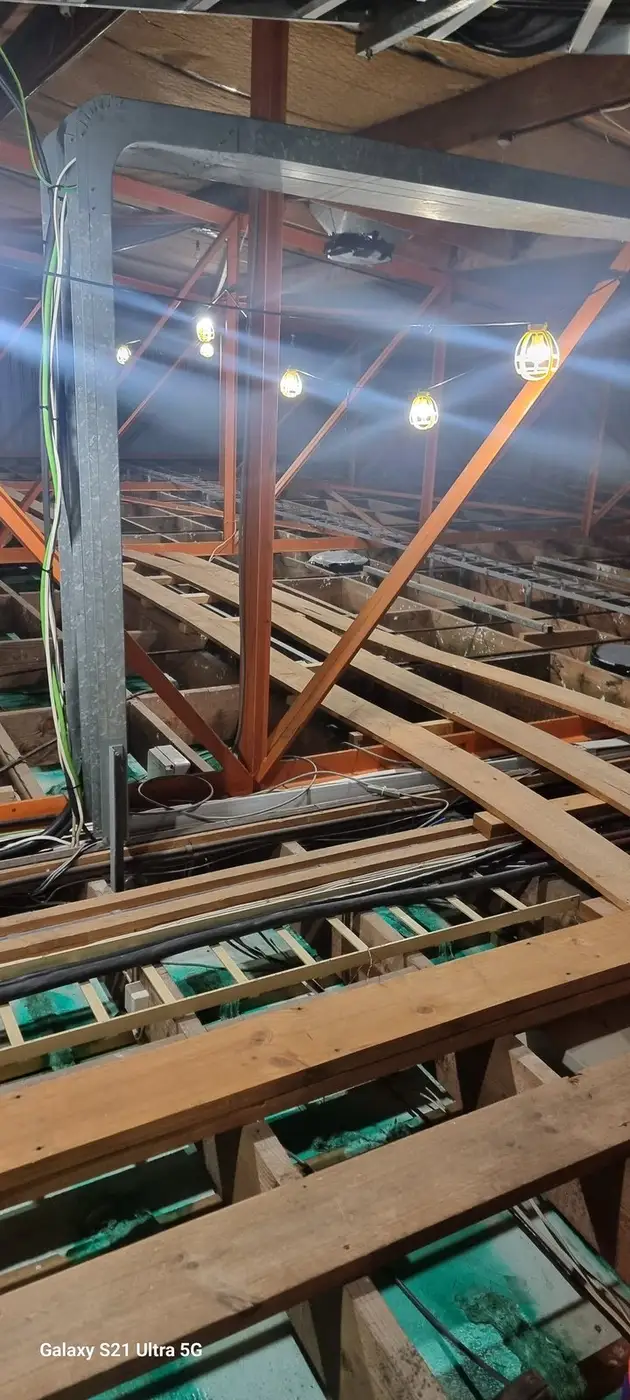 Ductwork run through the ceiling void of a commercial building