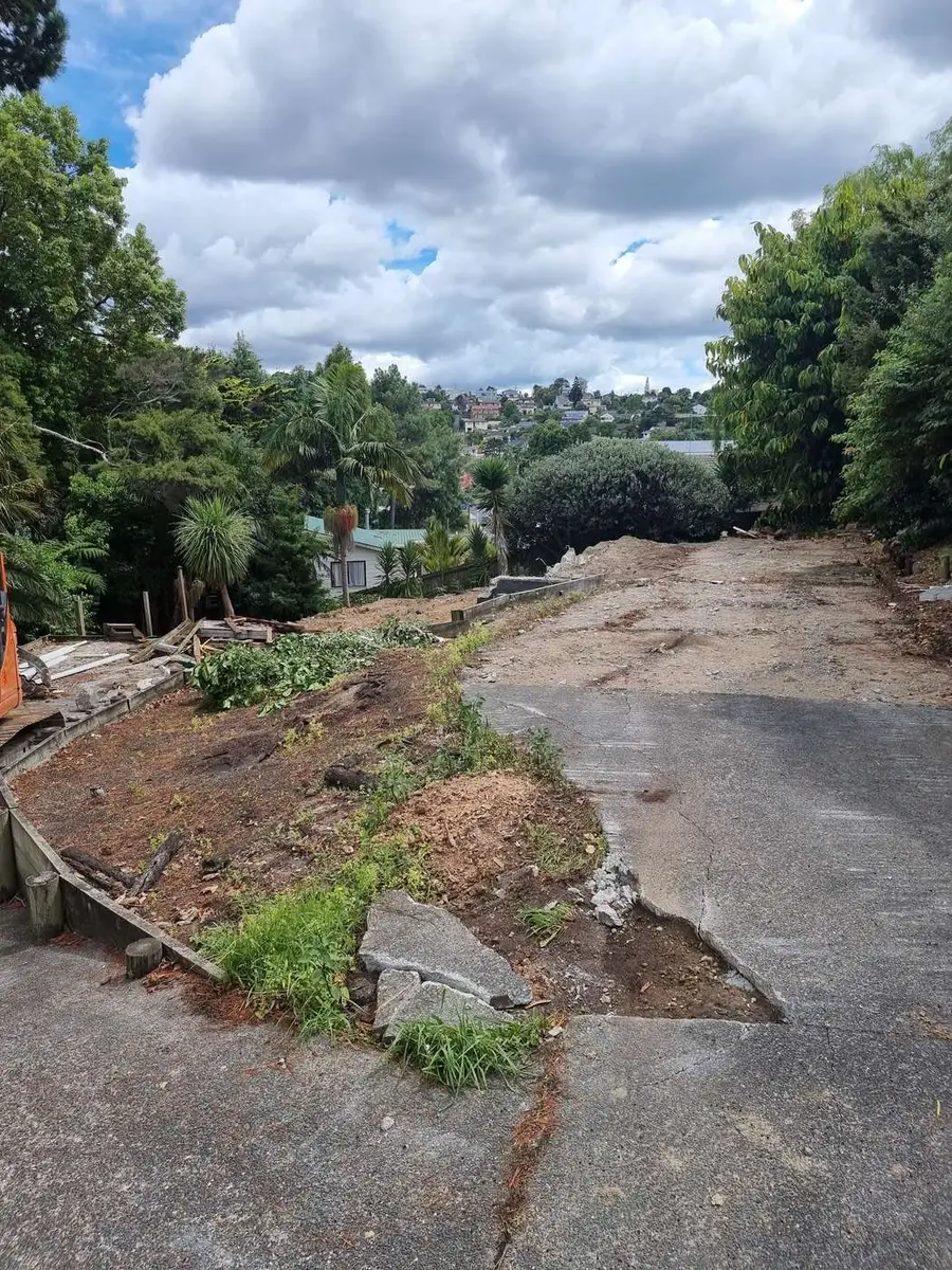 Driveway and cleared ground at the sub-division demolition site