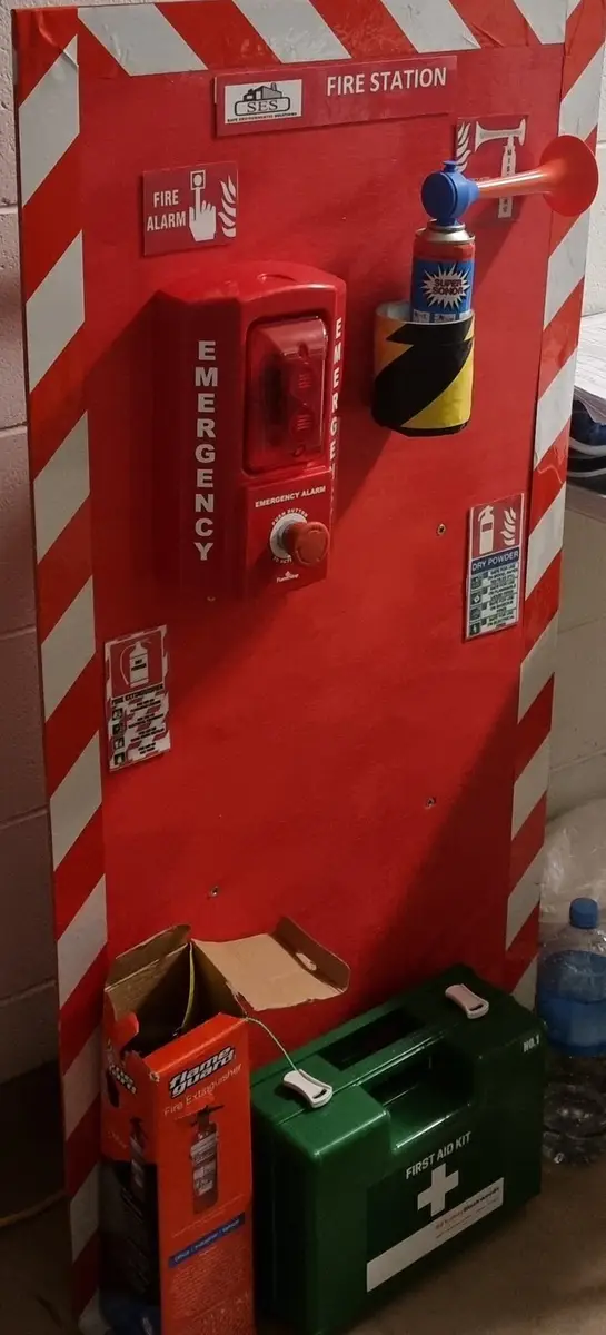 Fire station and first aid kit at the asbestos removal site
