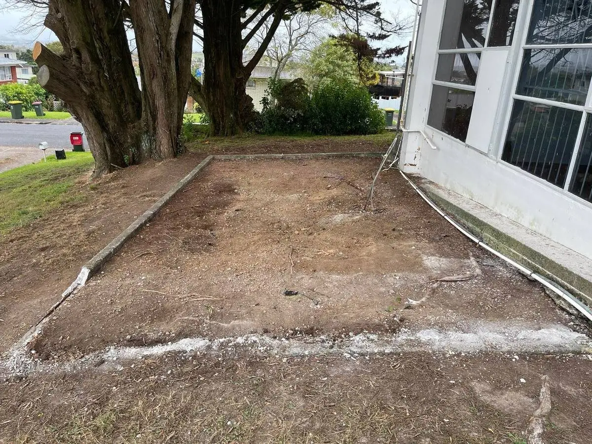 Ground cleared and reinstated at the commercial site after asbestos removal