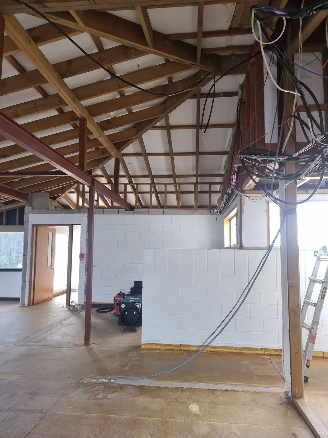 Completed office strip-out with clean floor