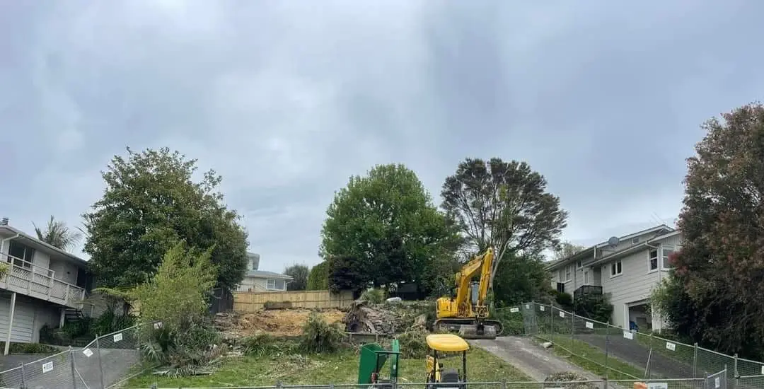 Excavator working across the sub-division site
