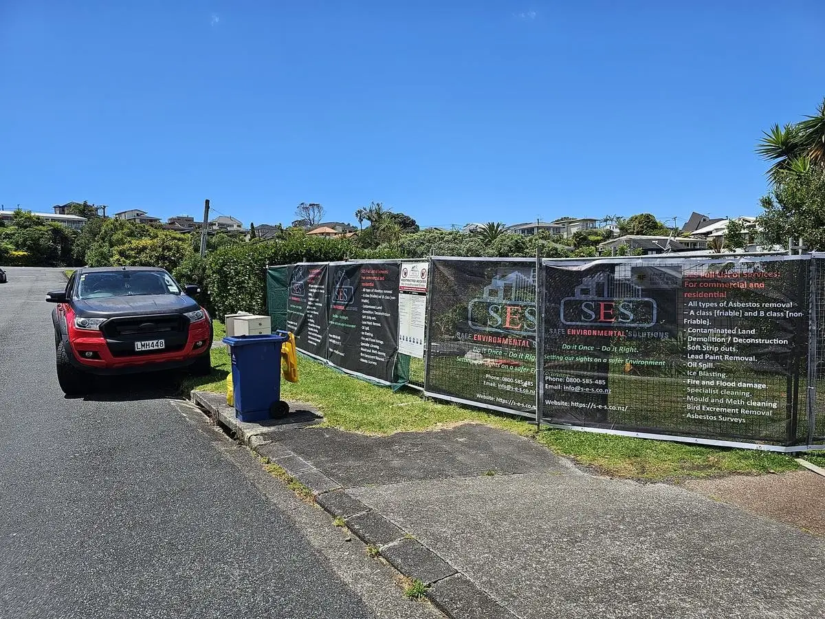 Street view of SES hoarding at the residential site