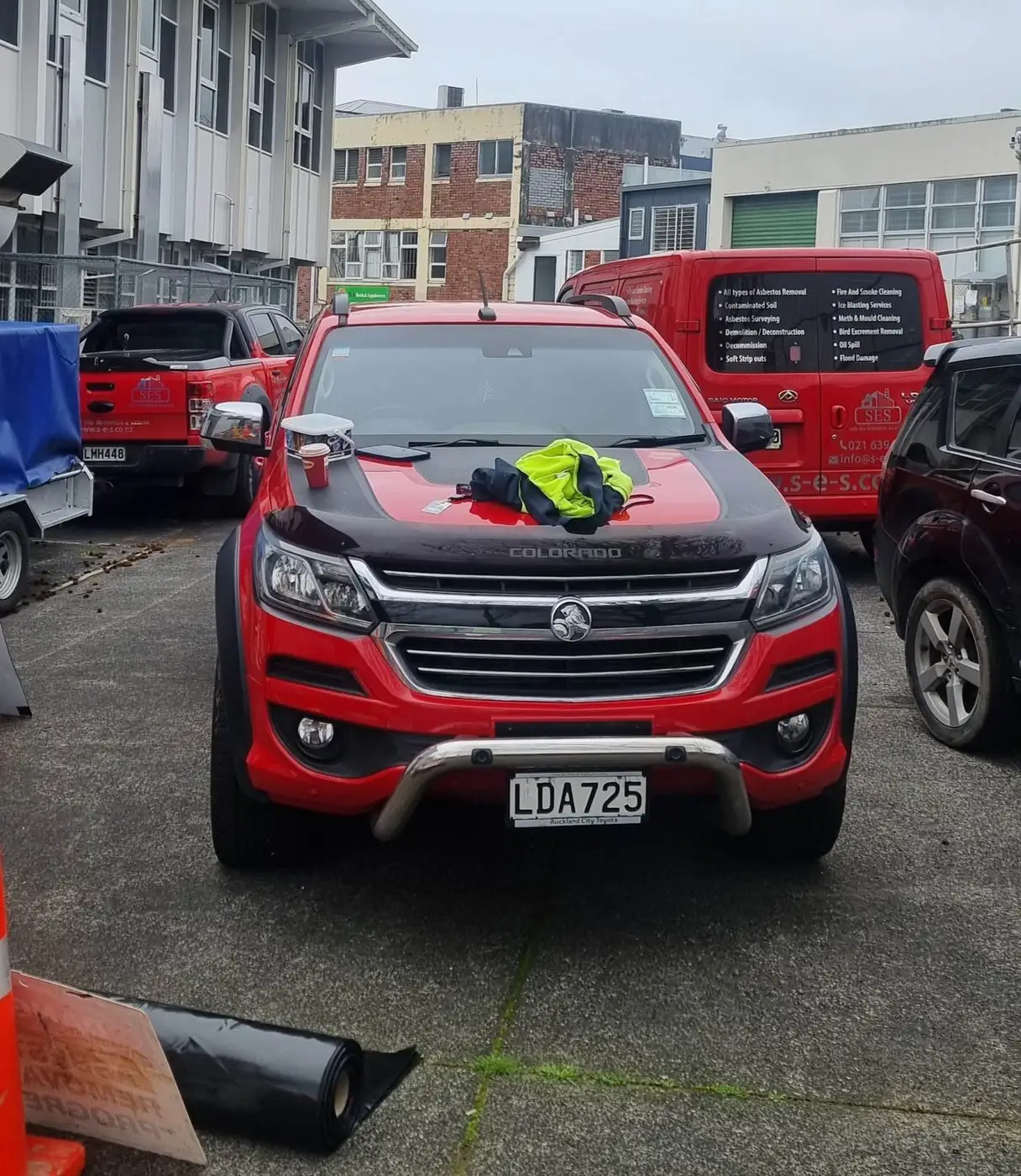 Front of an SES site ute