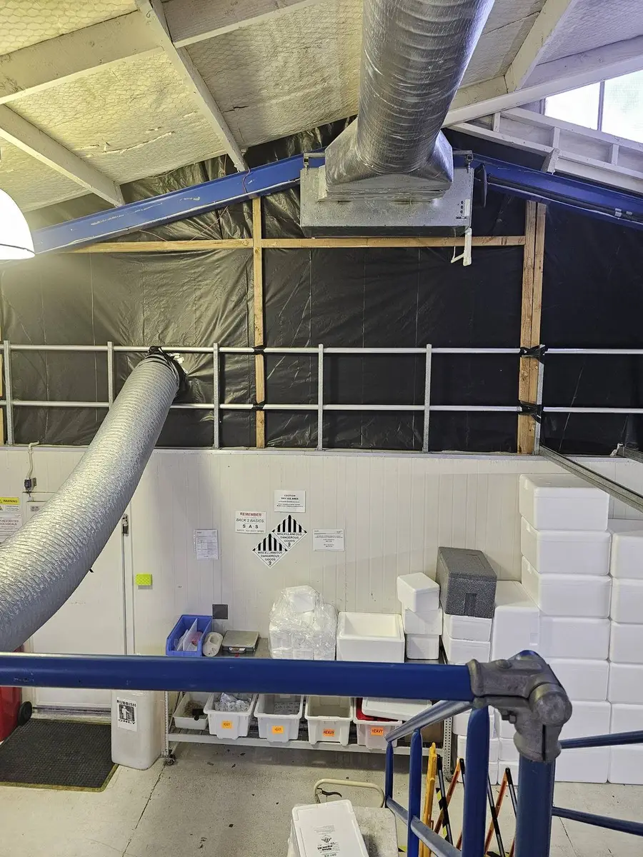 Ductwork and enclosure during warehouse asbestos removal